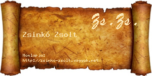 Zsinkó Zsolt névjegykártya